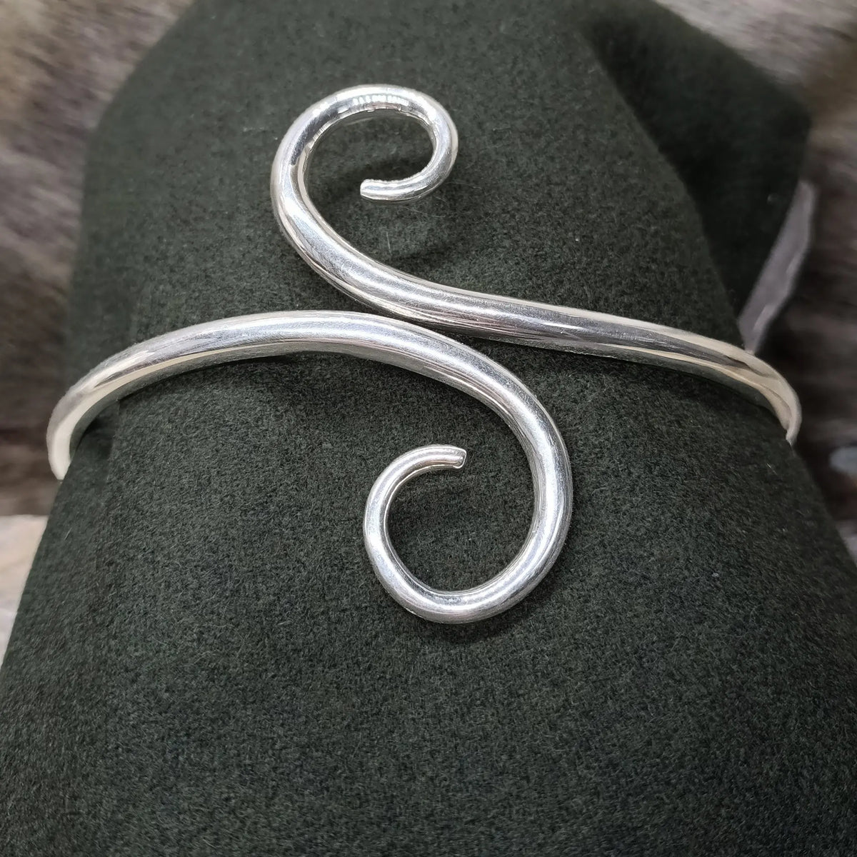 Hand-Forged Silver Viking Arm Ring / Arm Band / Torc