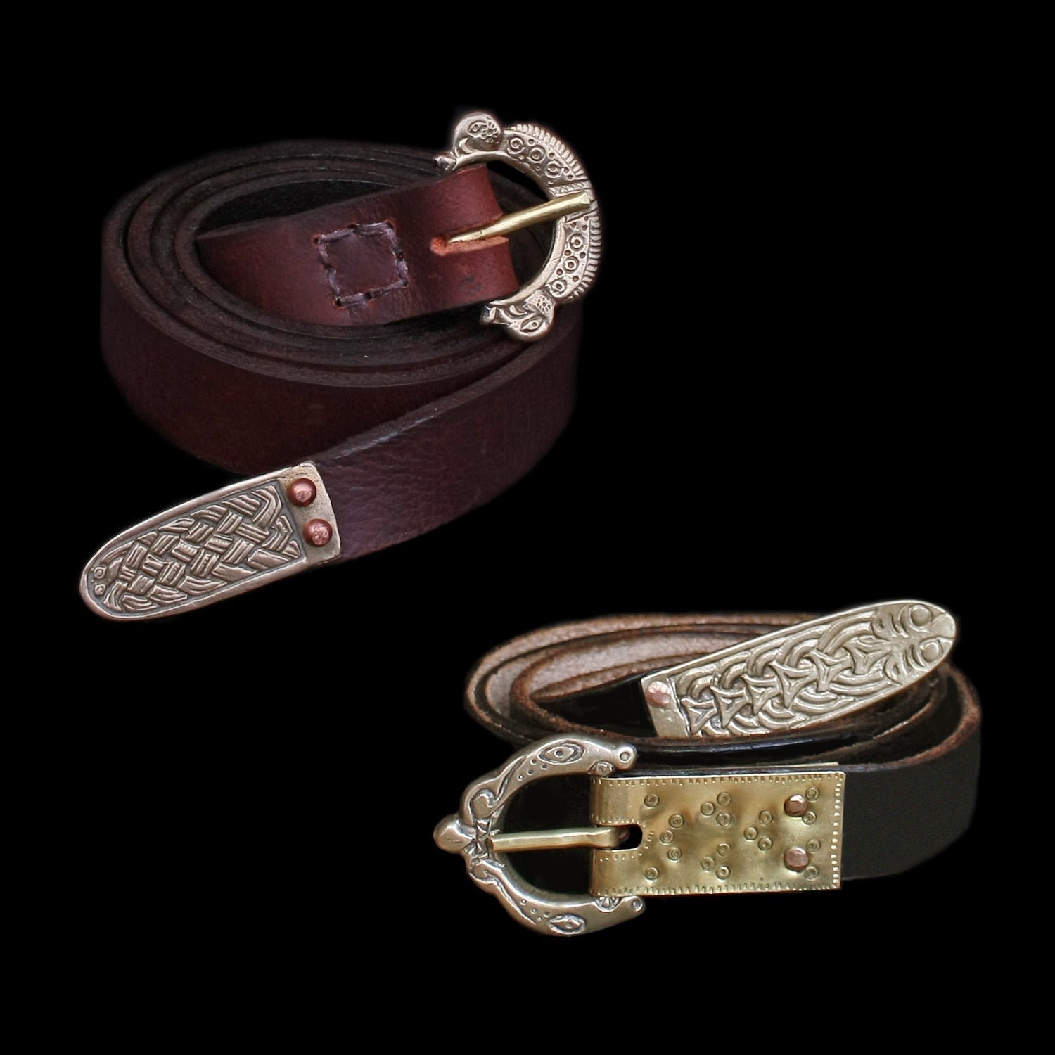 Custom Viking Belts with Brown Straps - Viking Costume