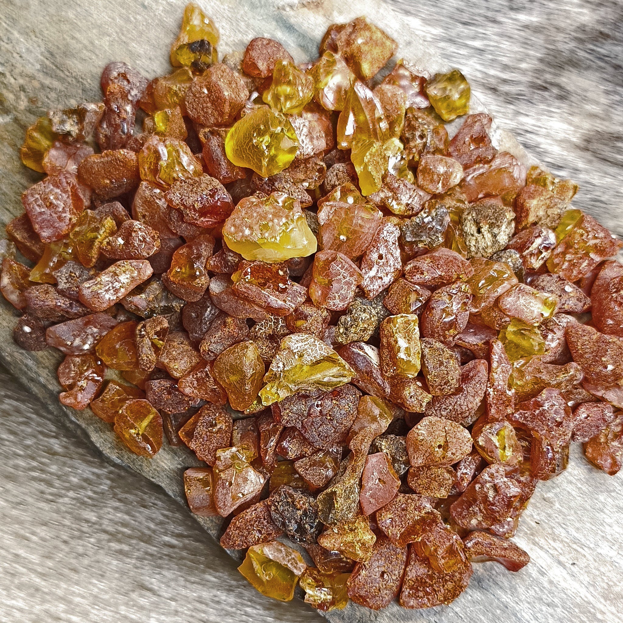 Raw Amber Chips with Drilled Holes x 100g