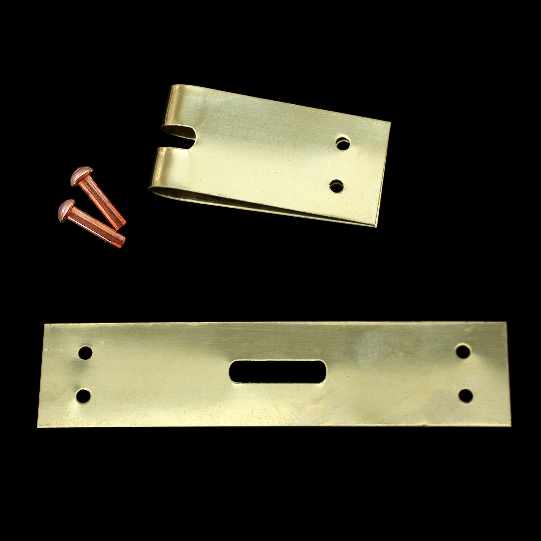 25mm Wide Replica Brass Buckle Plate for Reenactment Belts with Copper Rivets
