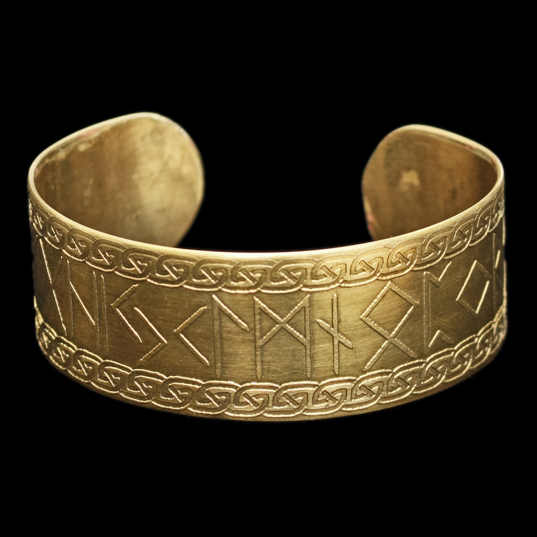 Elder Futhark Runic Cuff Bracelet - Viking Jewelry