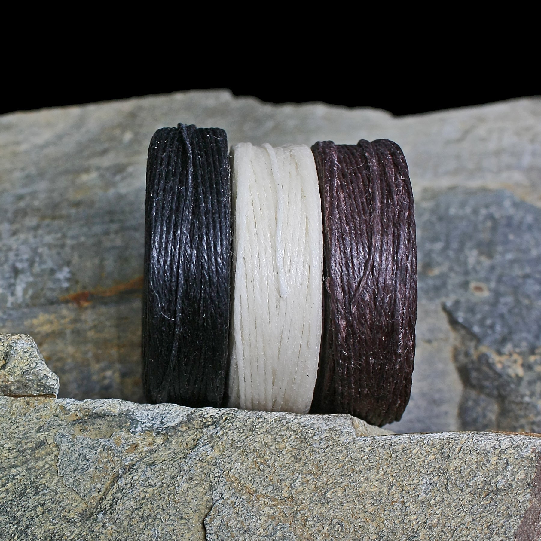 Waxed Linen Thread Reels Side View