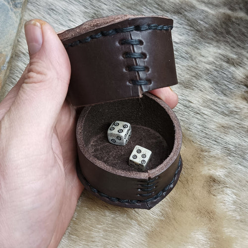 Handmade Leather Meier Dice Shaker with Dice Inside