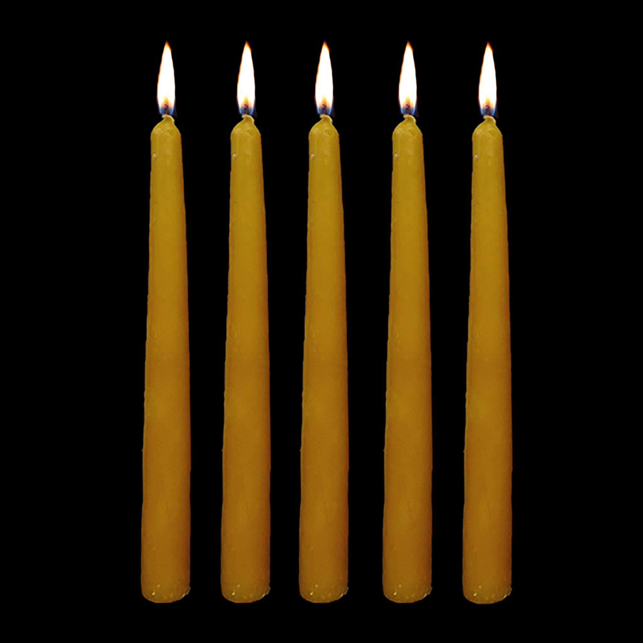 Large 100% Beeswax Candles x 5 - Lit