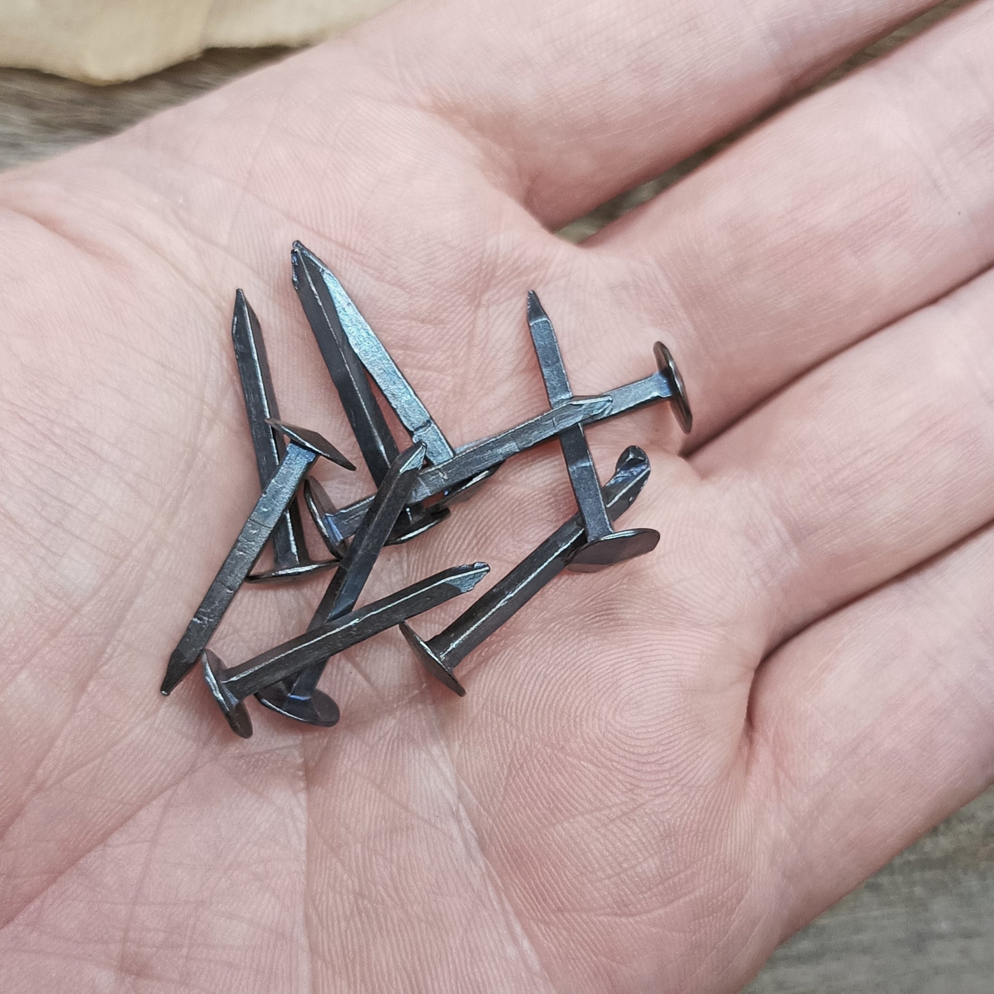 Forged Steel Rivets / Nails for Shield Bosses x 10 - In Hand