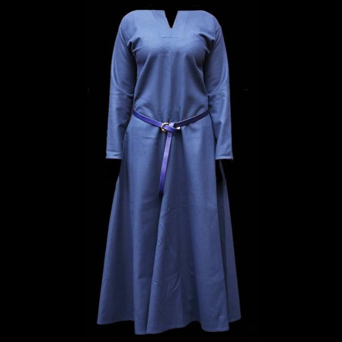 Womens Blue Wool Viking Dress - Womens Viking Clothing