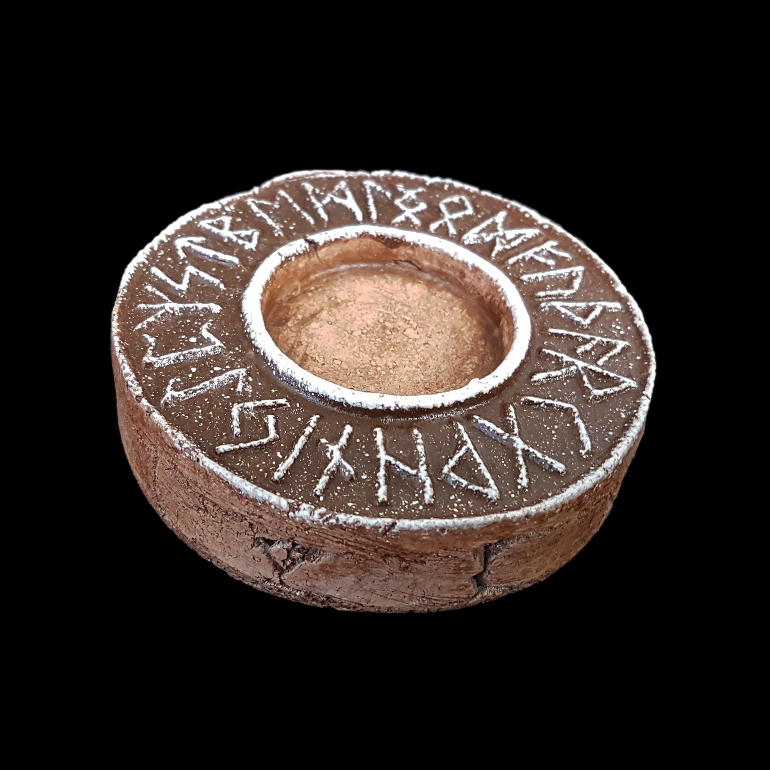 Hand-Crafted Ceramic Elder Futhark Runic Altar - Asatru / Heathen