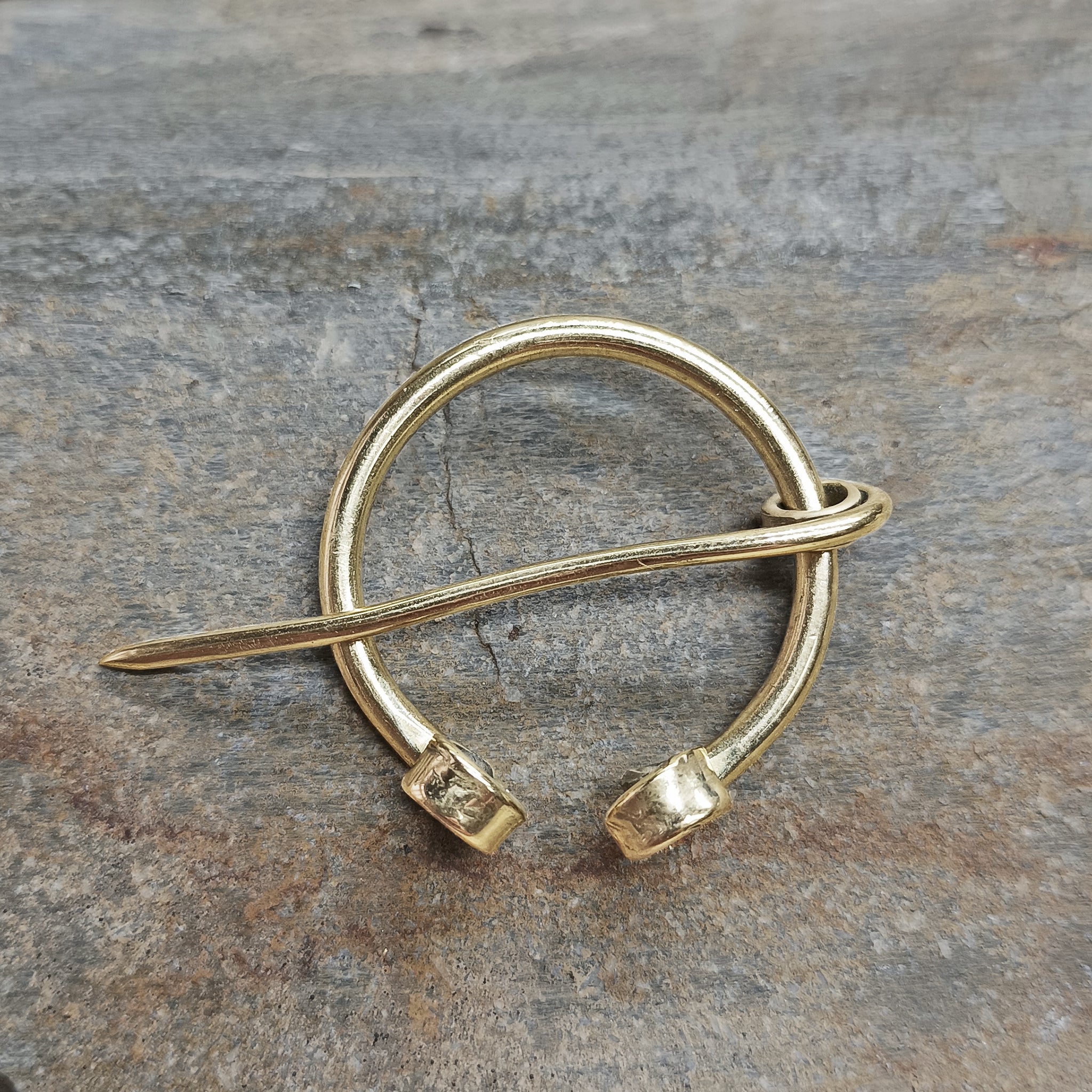 30mm Brass Cloak Pin / Clothes Pin on Rock