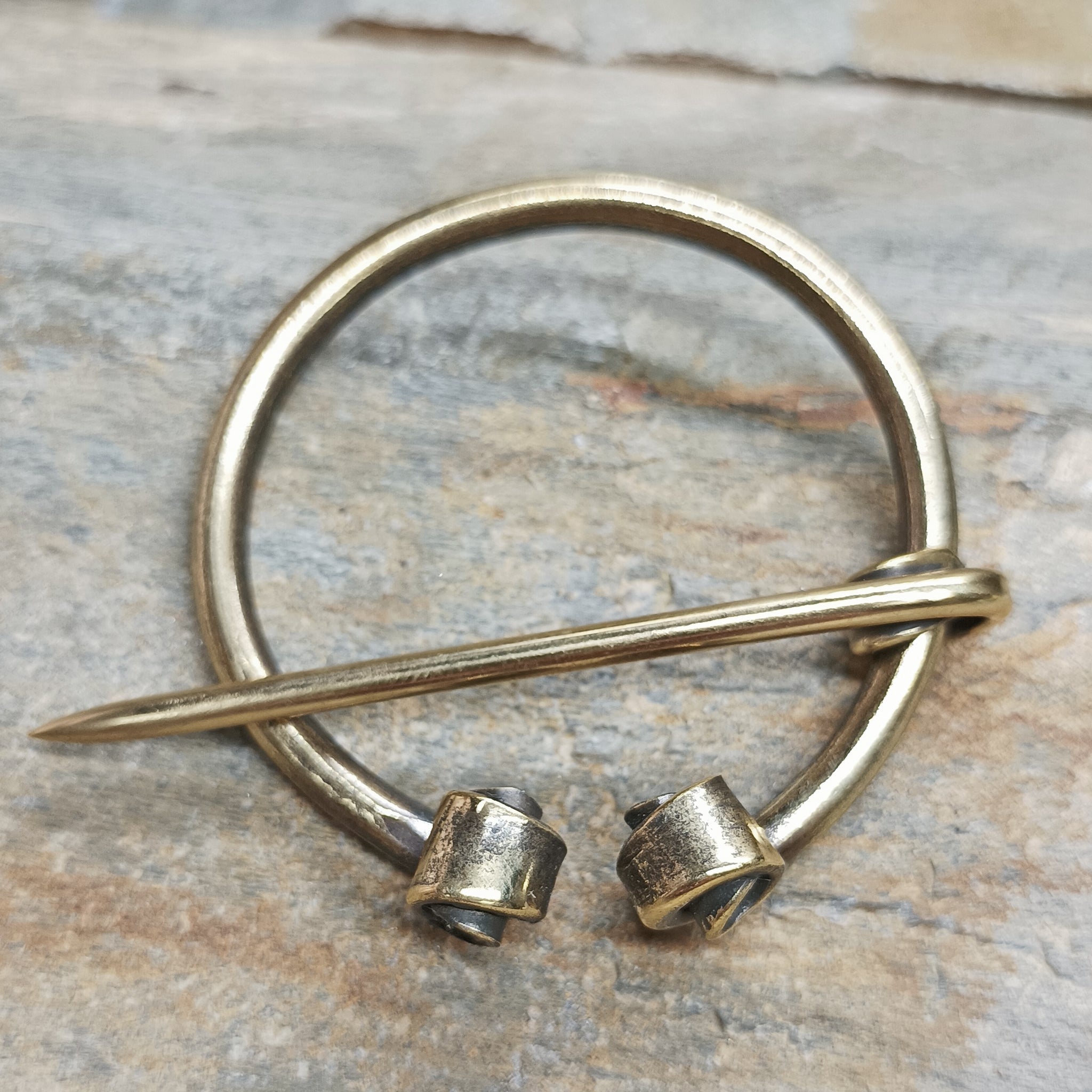 50mm Brass Cloak Pin / Clothes Pin on Rock