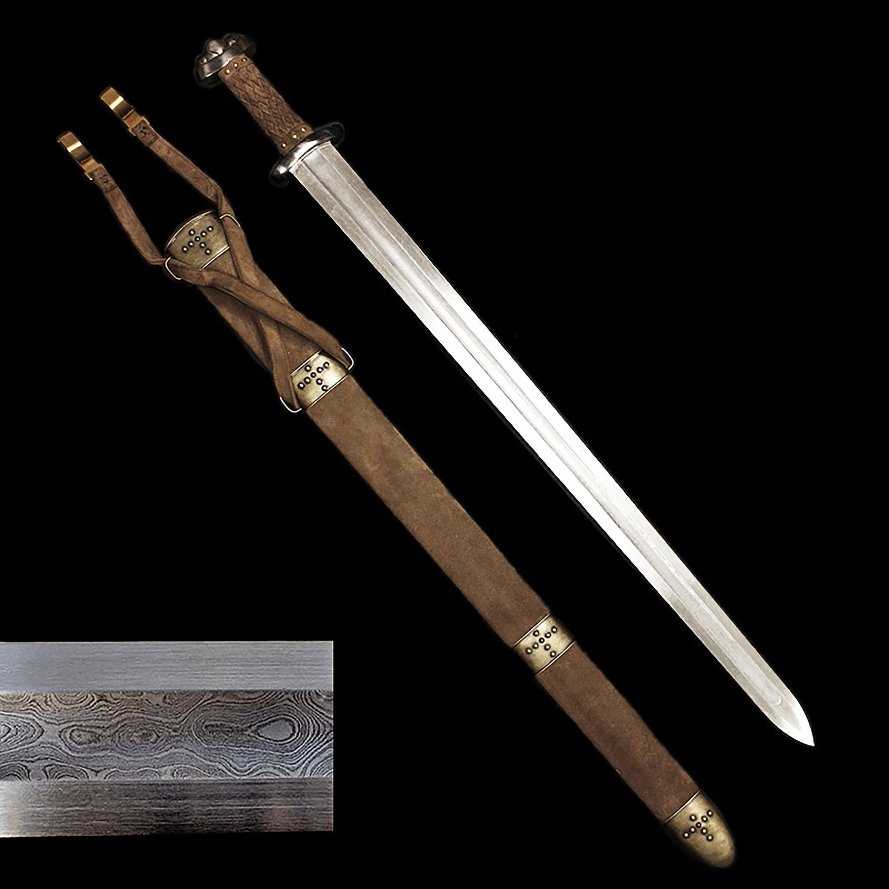 Replica Viking Sword with Damascus Steel Blade