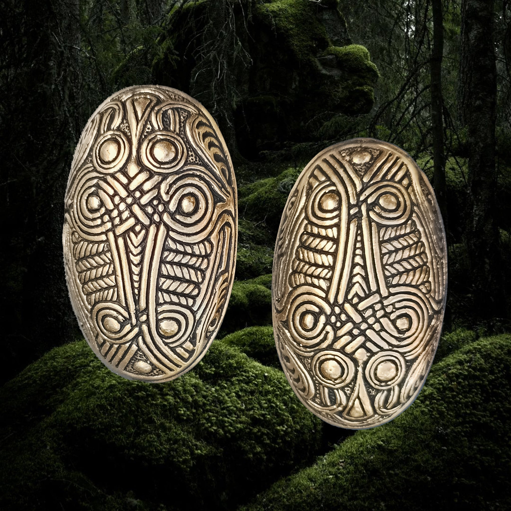 Bronze Norwegian Viking Turtle Brooches