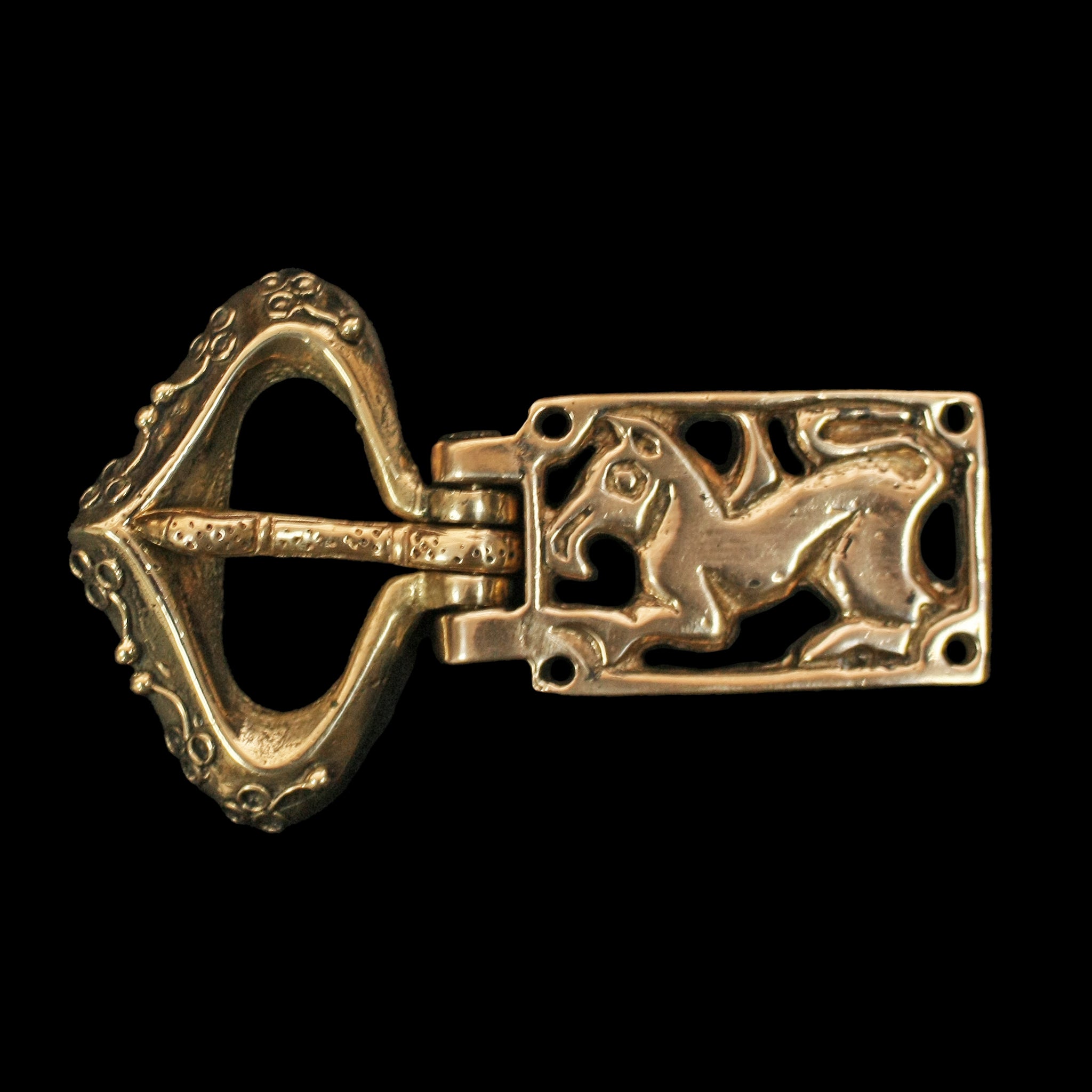 Large Bronze Hiberno-Norse Buckle and Plate Combo