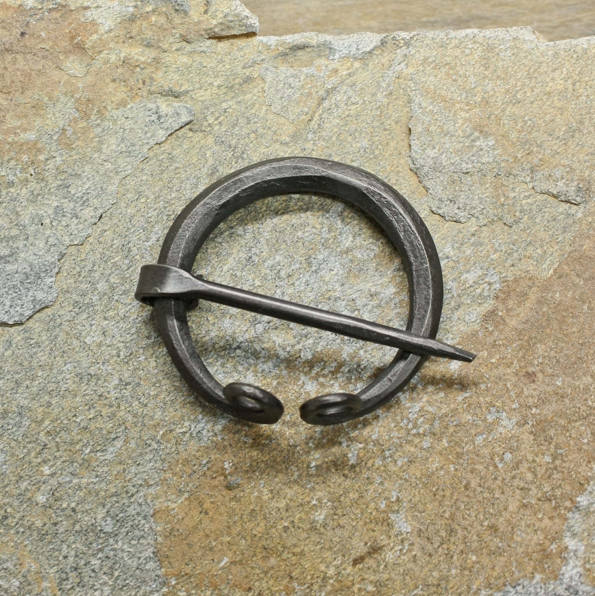 40mm Plain Iron Penannular Brooch / Cloak Pin on Rock