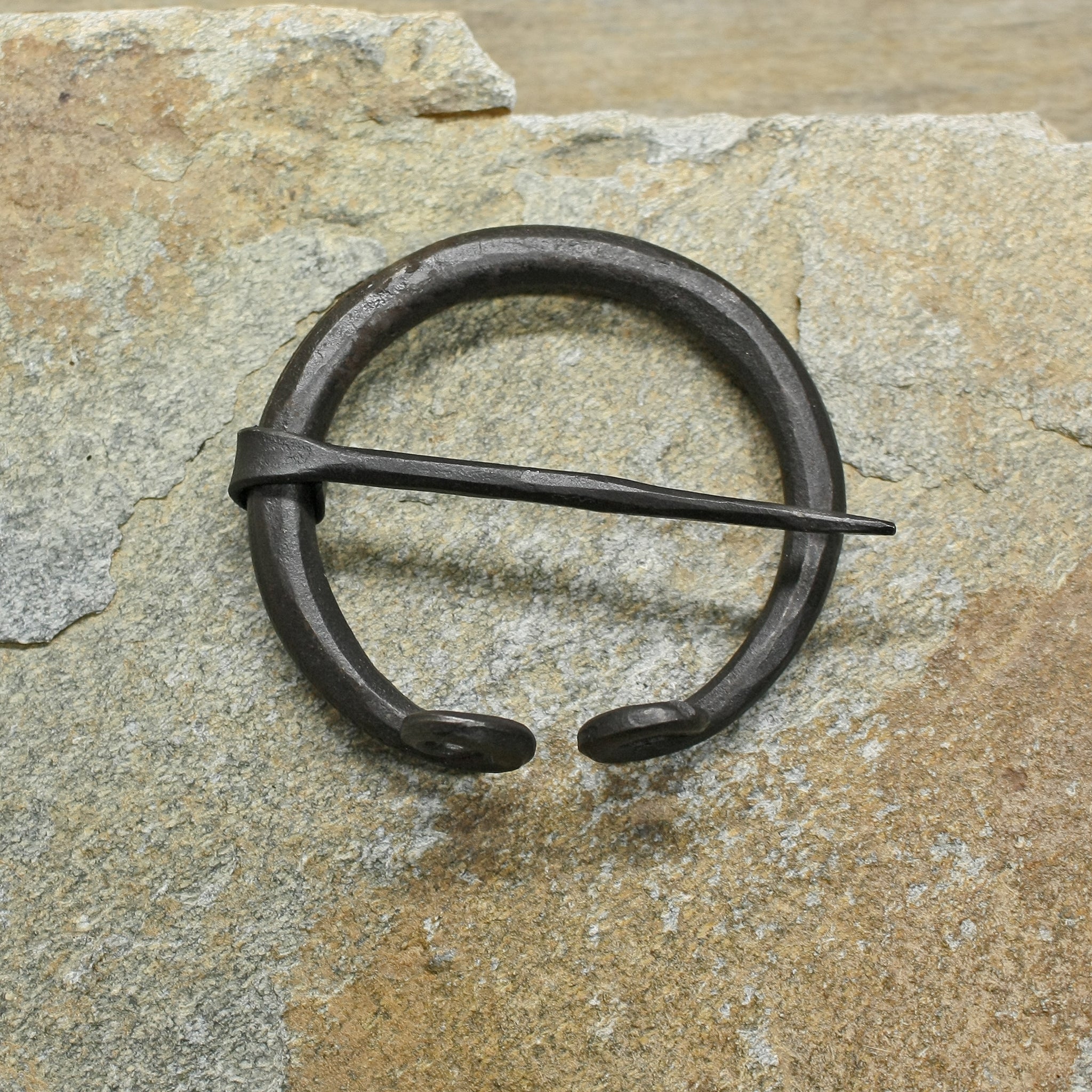 50mm Plain Iron Penannular Brooch / Cloak Pin on Rock