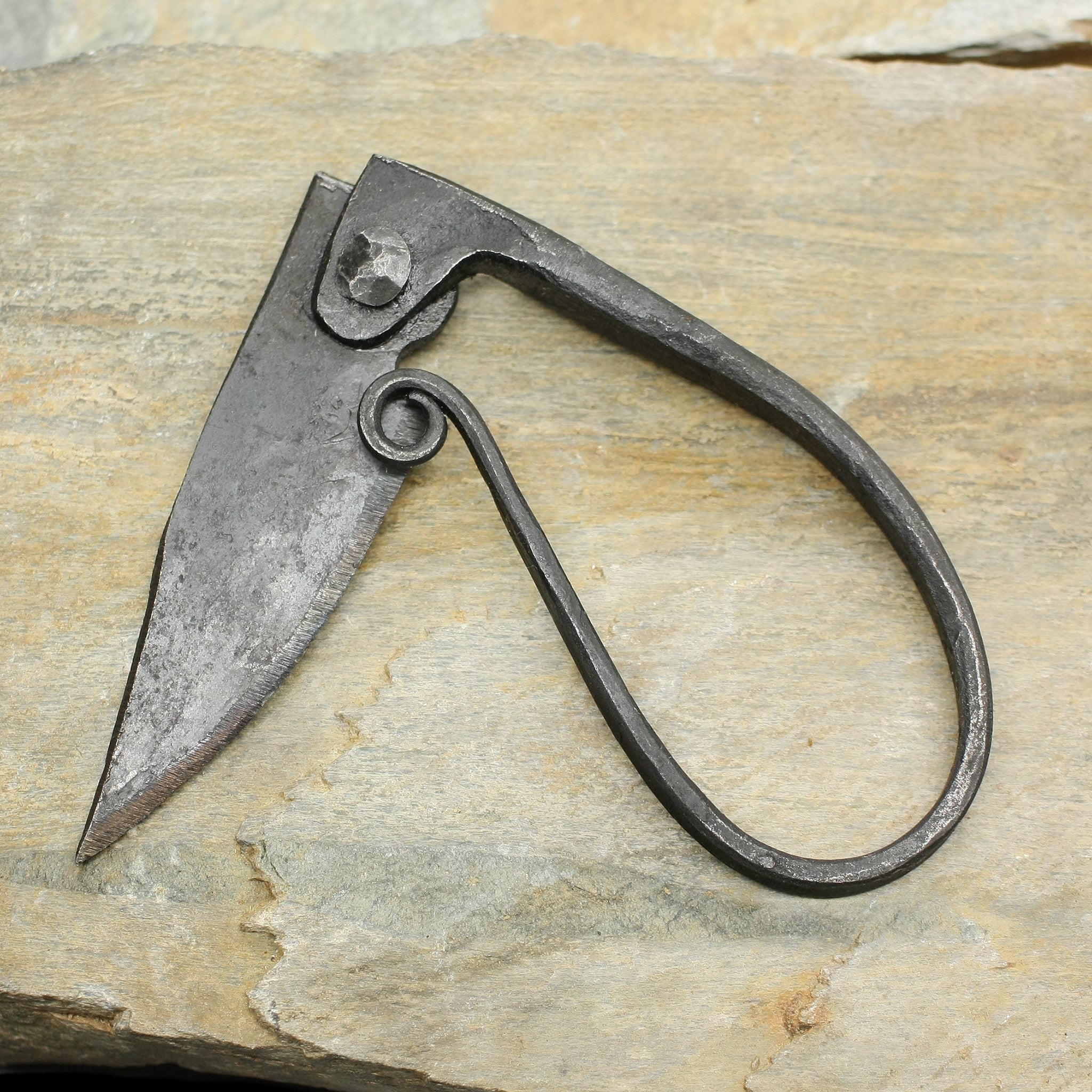 Woman's Folding Replica Viking Knife on Rock - Folded