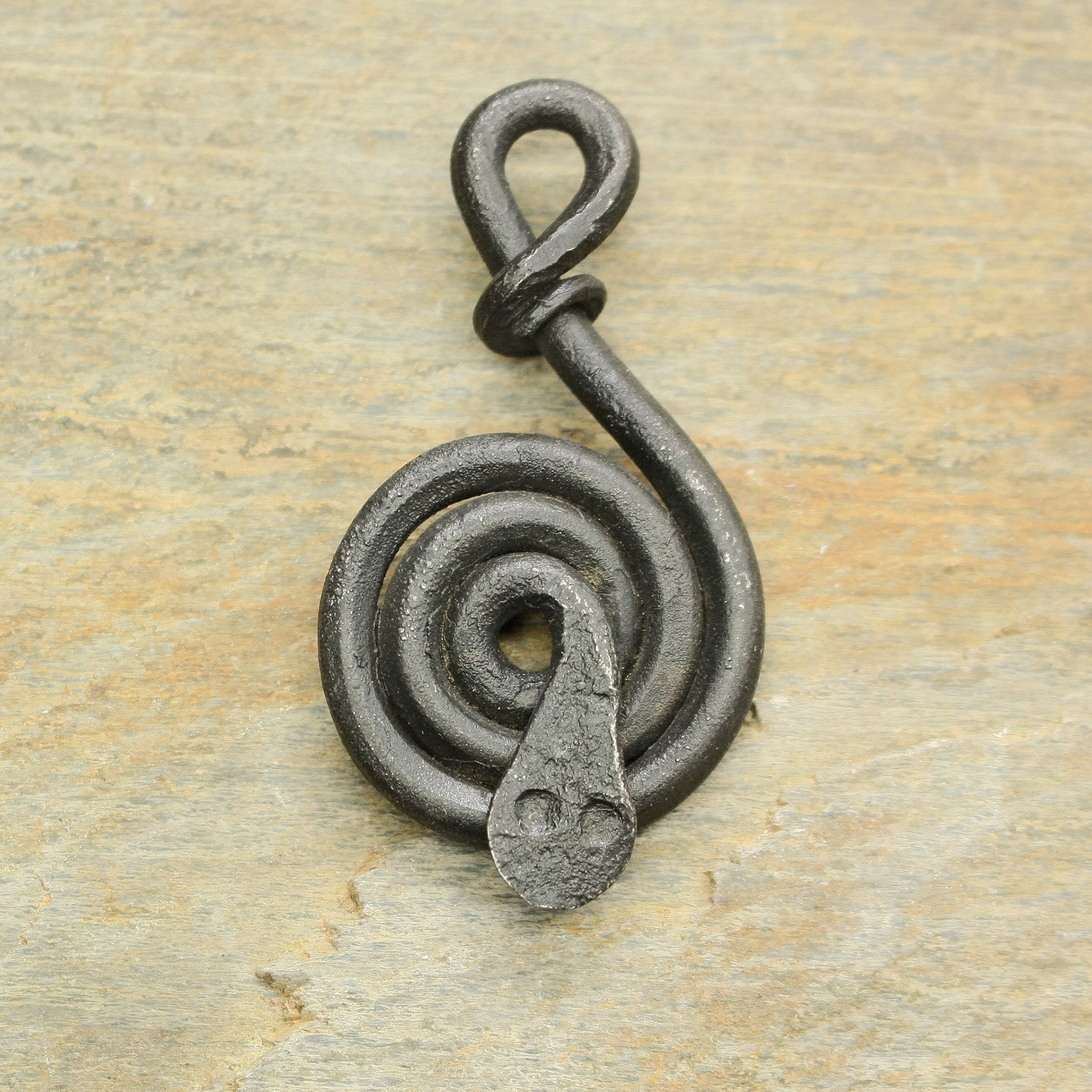 Iron Replica Viking Snake / Serpent Pendant on Rock
