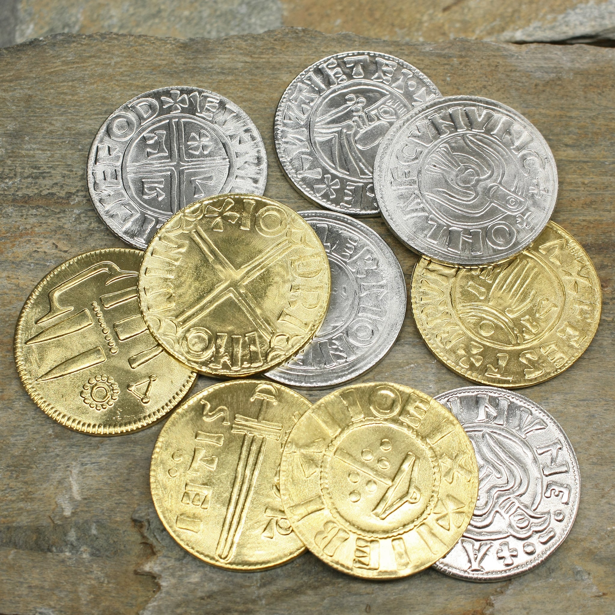 Large replica Viking coins x 10
