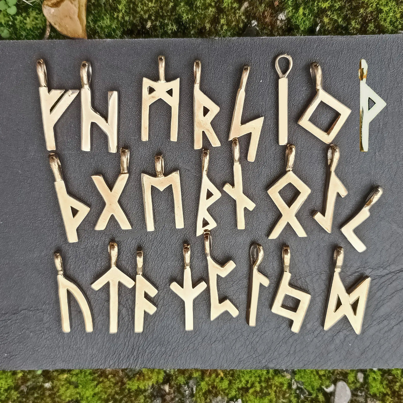 Bronze Viking Elder Futhark Rune Pendants - Runic Viking Jewelry