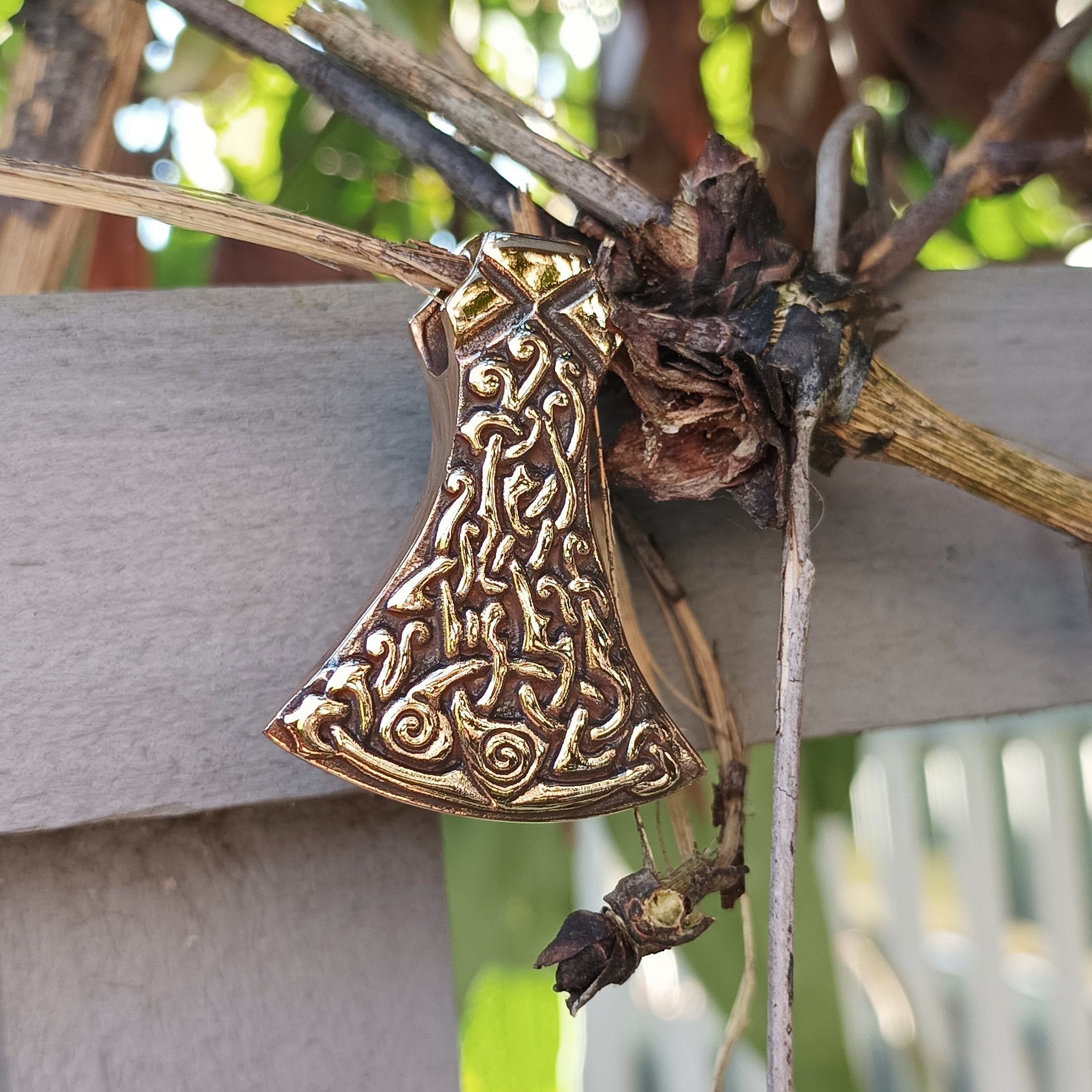 Bronze Mammen Axe Head Pendant on Tree