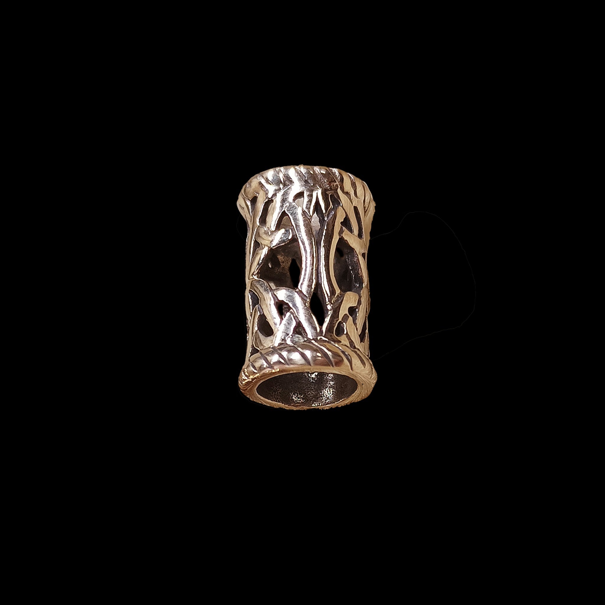 Medium Openwork Viking Beard Ring in Bronze