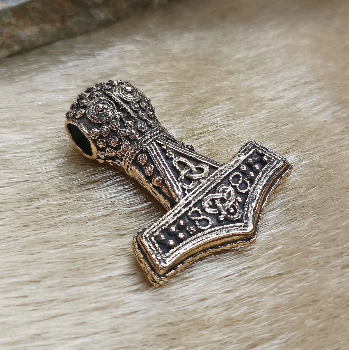 Bronze Replica Thors Hammer Pendant From Öland - Viking Jewelry