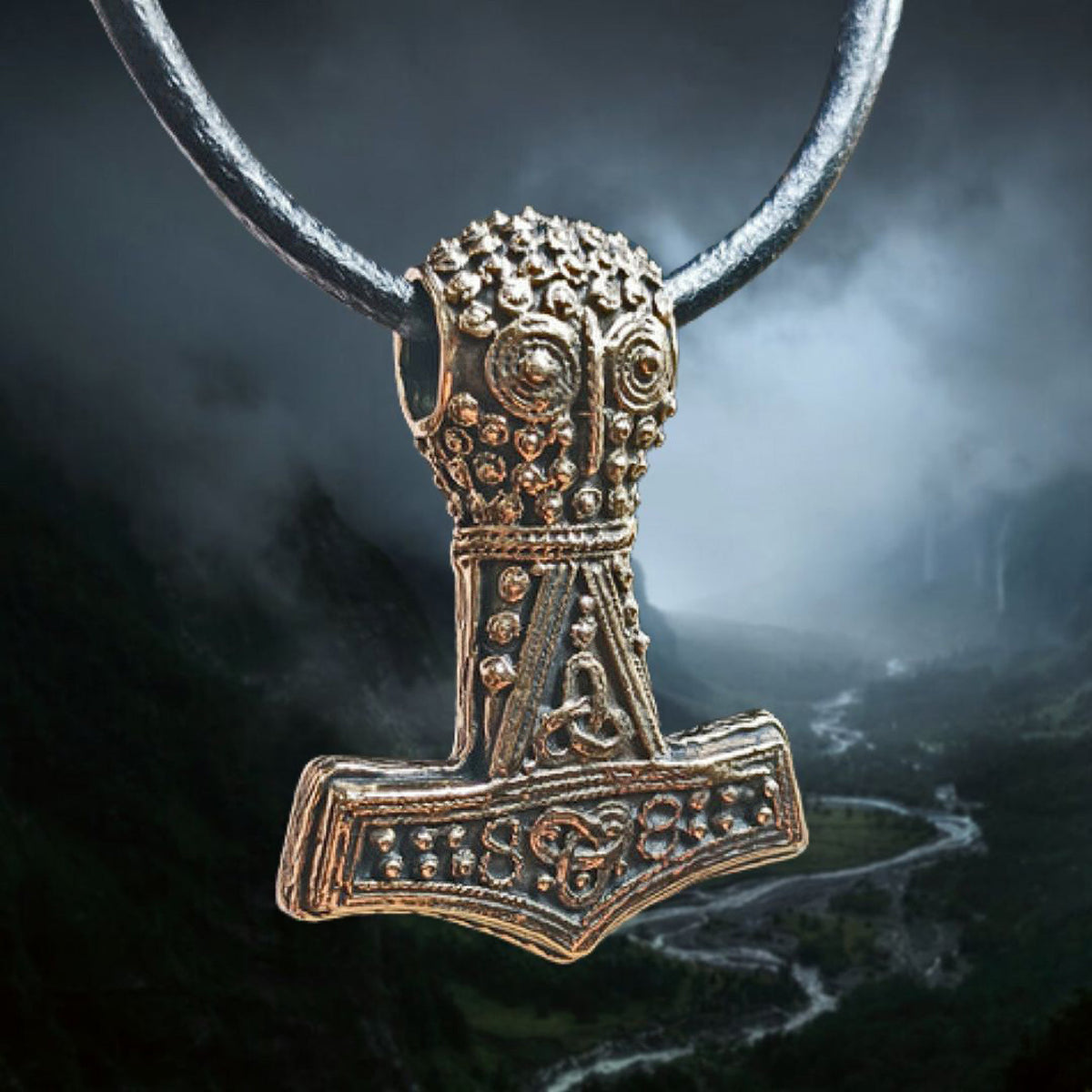 Bronze Replica Thors Hammer Pendant From Öland - Viking Jewelry