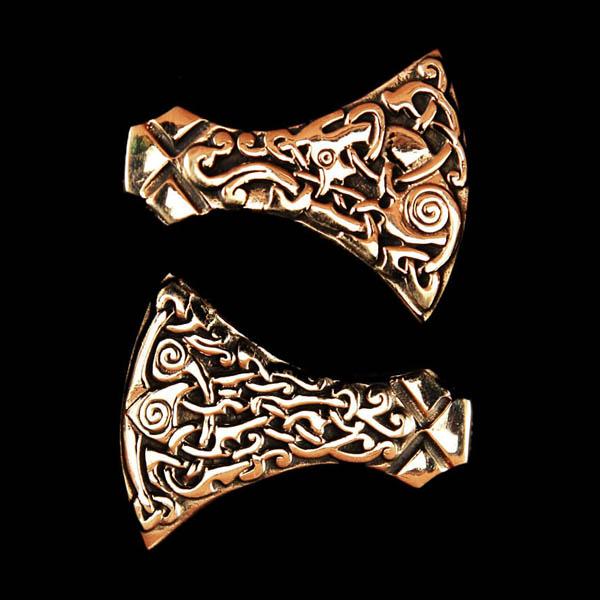 Bronze Mammen Axe Head Pendant Showing Both Sides - Viking Pendants