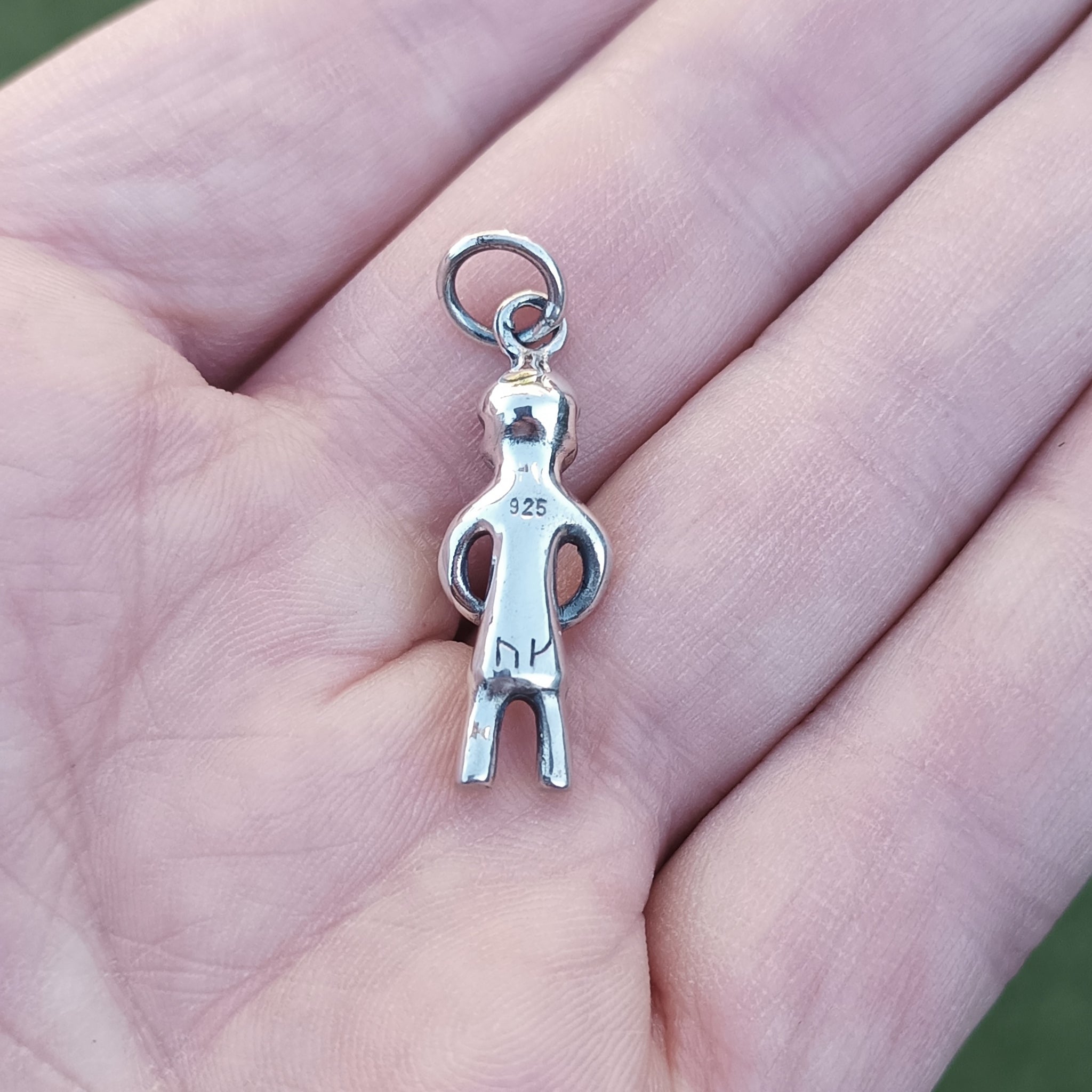 Silver Odin Pendant from Lund on Hand - Back View