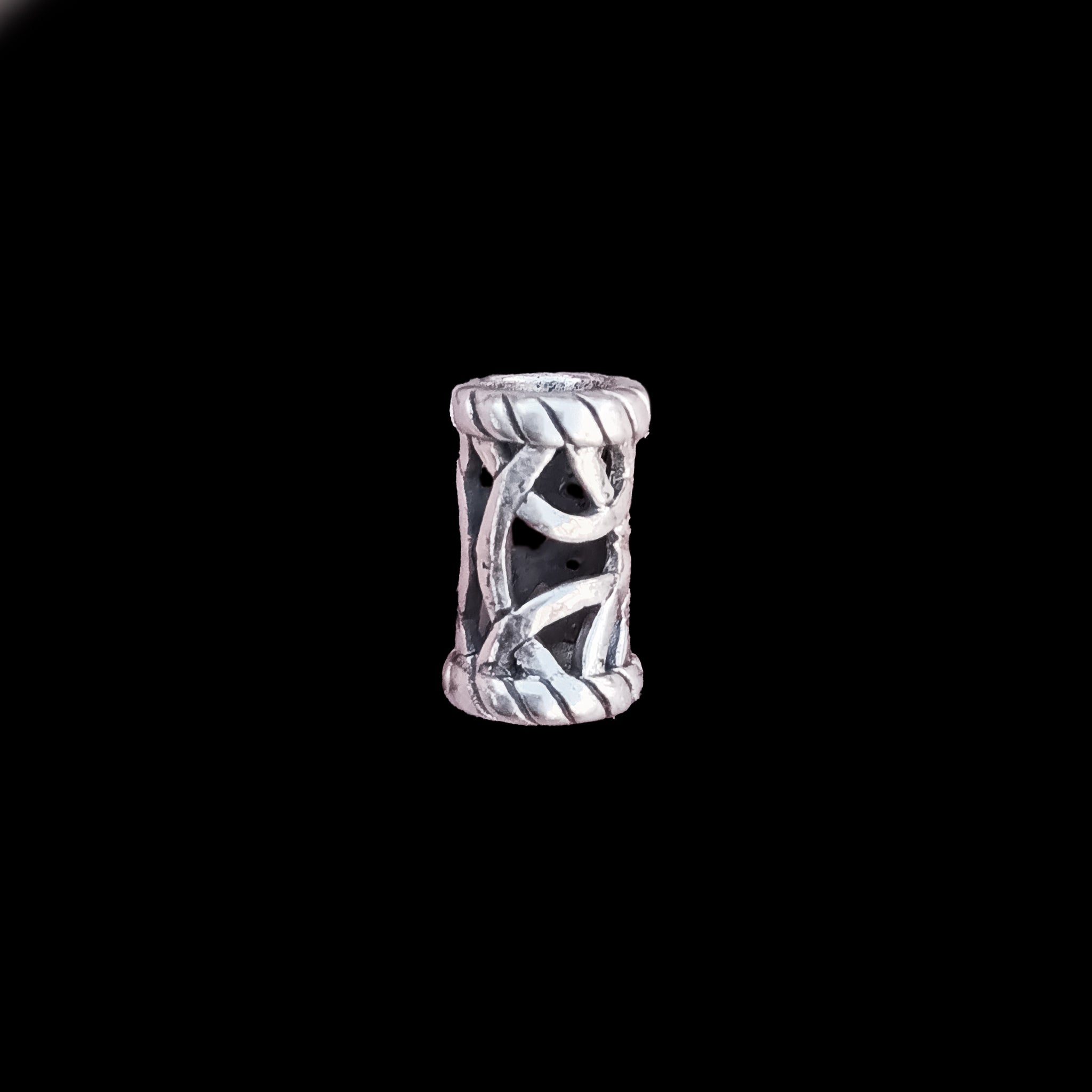 Small Sterling Silver Openwork Viking Beard Ring