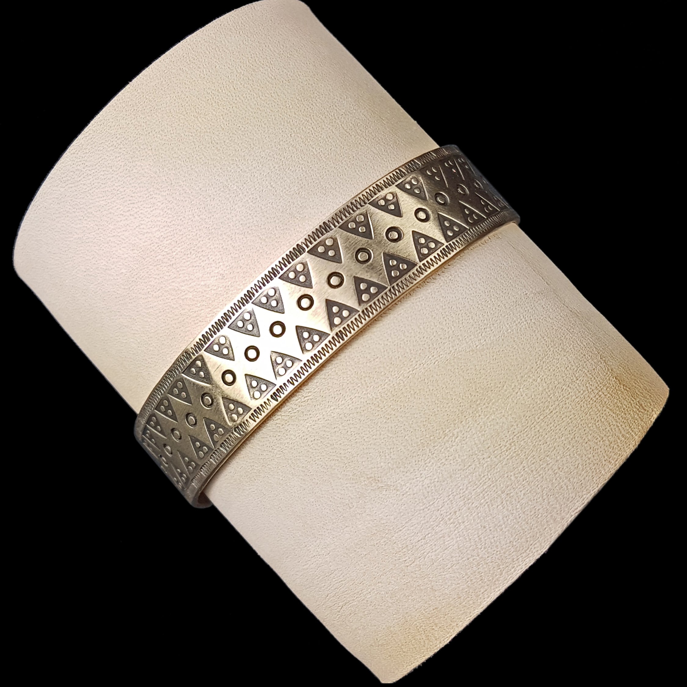 Bronze Replica Bracelet from Birka on Leather Roll - Viking Replica Jewelry