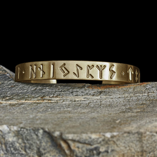 Bronze Elder Futhark Viking Bracelet - Viking Jewelry