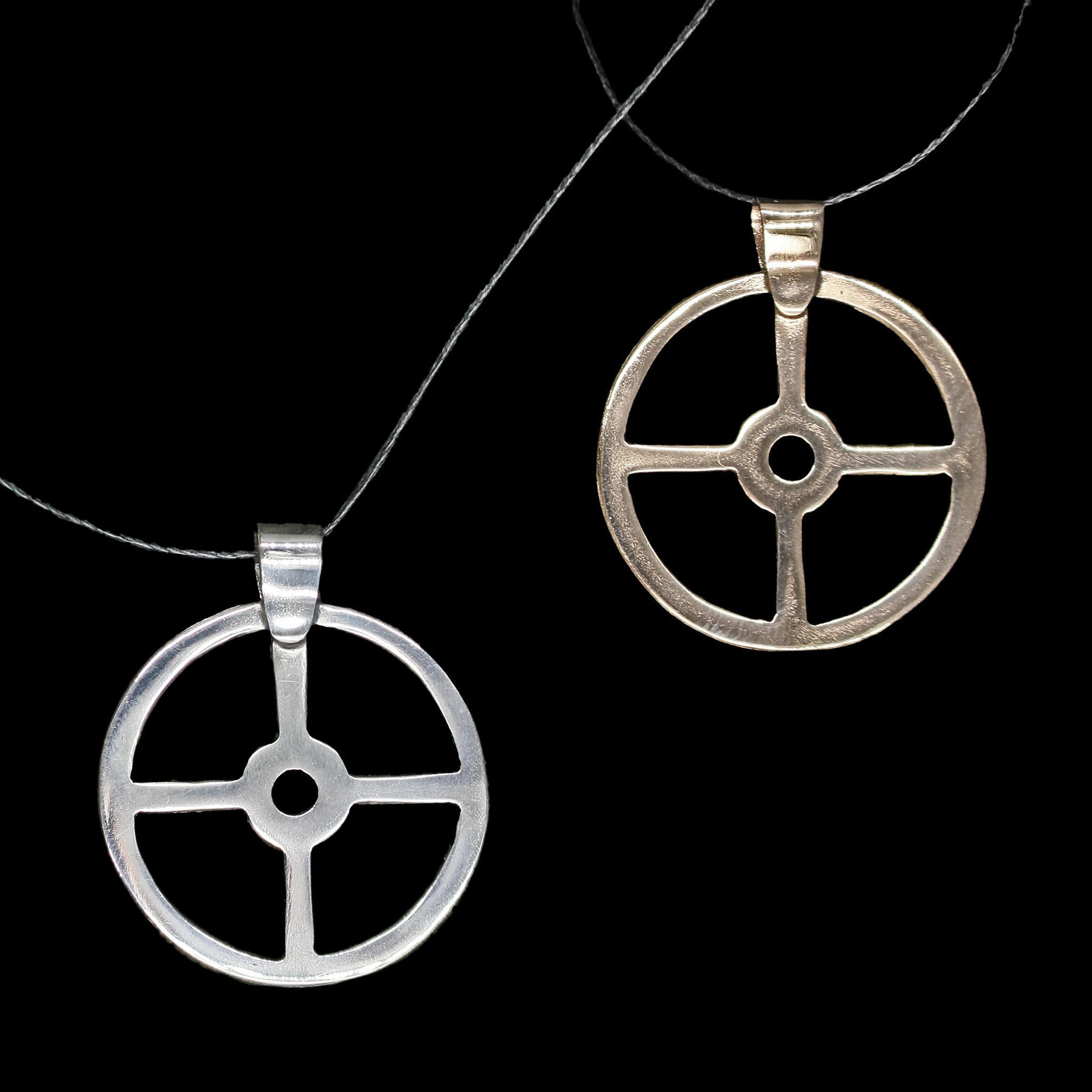 Silver & Bronze Sun Cross Odin Pendants - New
