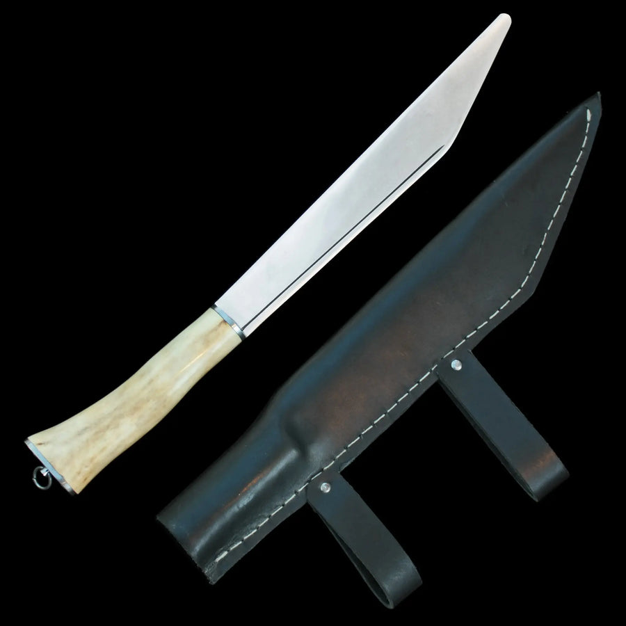 Reenactment Viking Seax with Leather Fitted Scabbard - The Viking