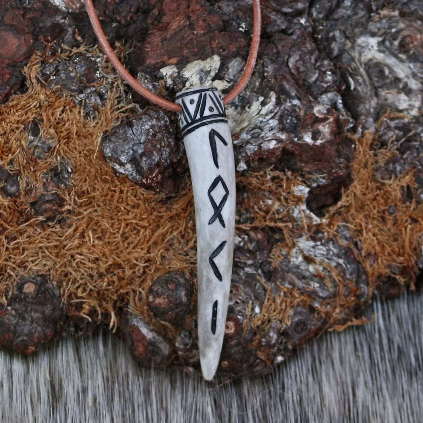 Antler Loki Rune Pendant - Viking Pendants