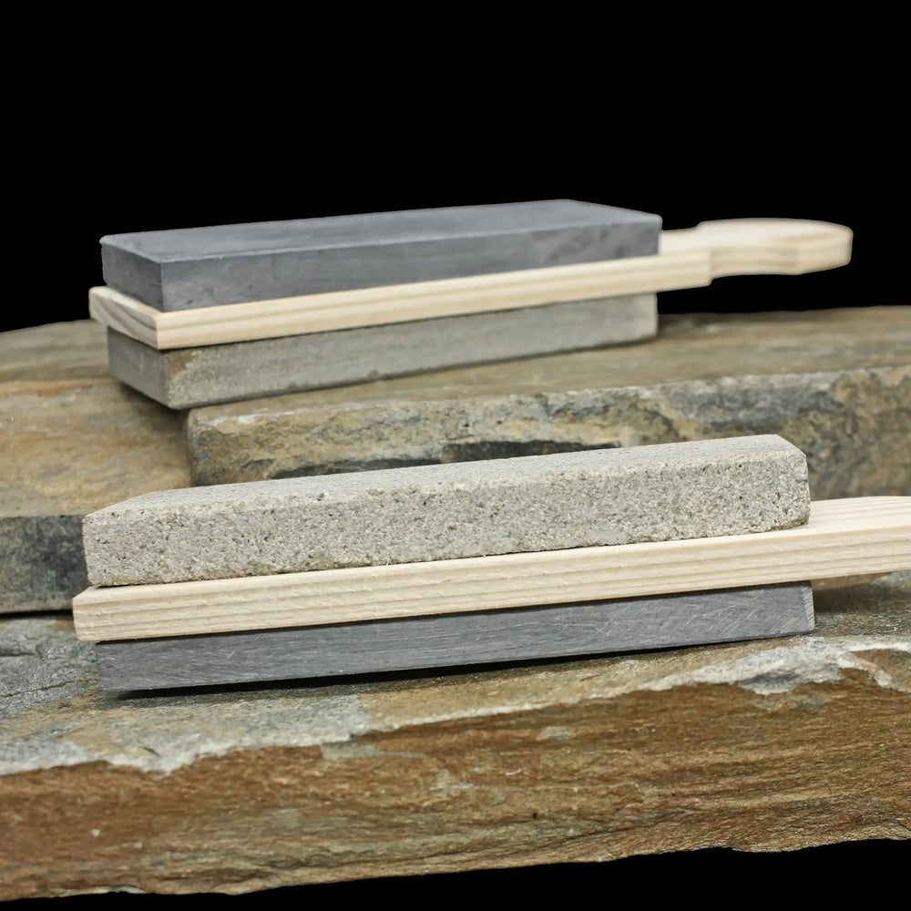 Shell Whetstone Large Sandstone & Shale Viking Whetstone on Leather Thong