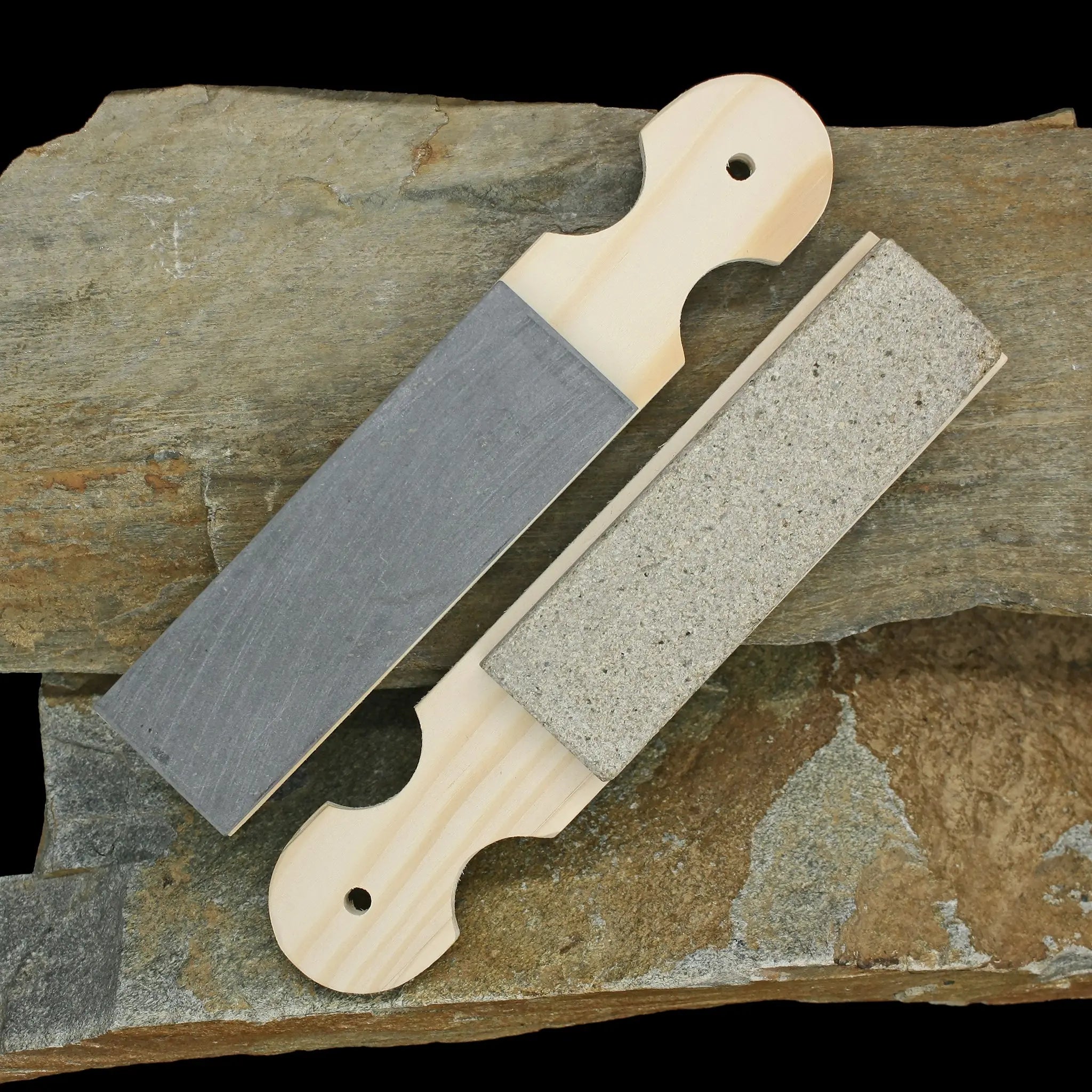 Shell Whetstone Large Sandstone & Shale Viking Whetstone on Leather Thong