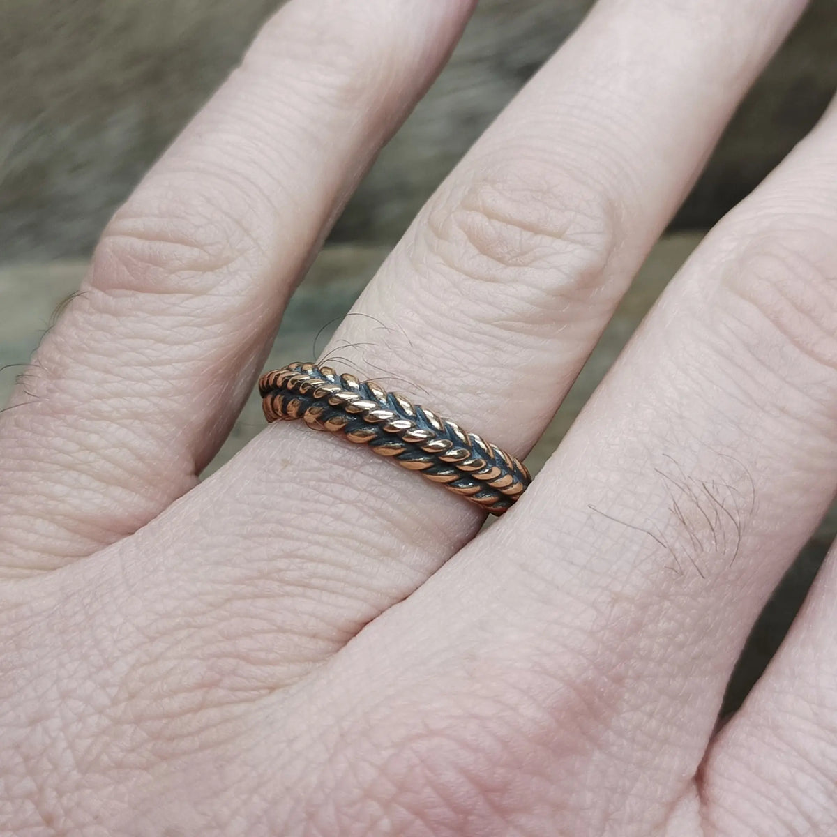 Braid Rings Medieval Bronze Braided Viking Ring / Serpent Rng - Bronze Viking Jewelry