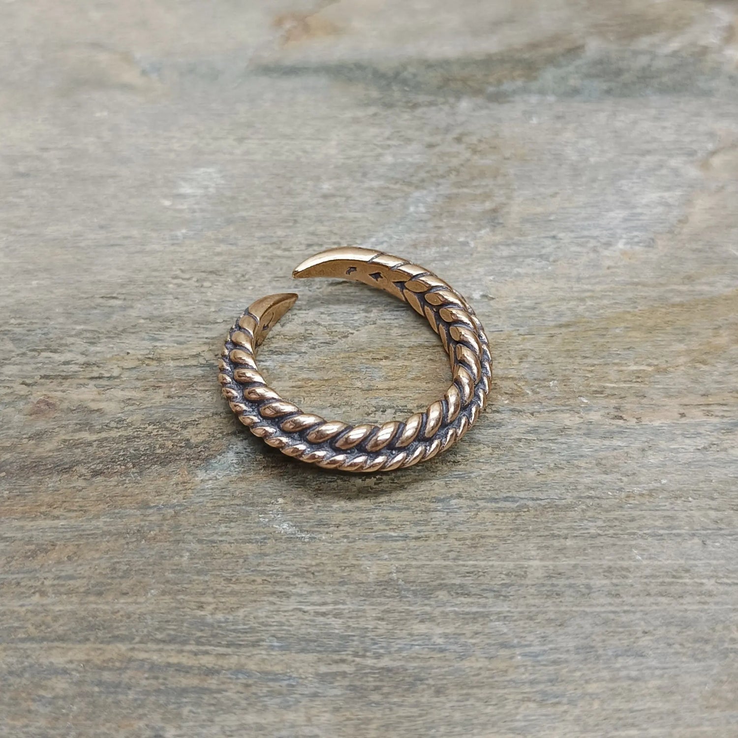 Bronze Reng Bronze Braided Viking Ring / Serpent Rng - Bronze Viking Jewelry